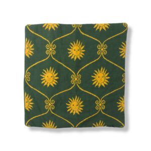 Green Sun flower Cushion Cover