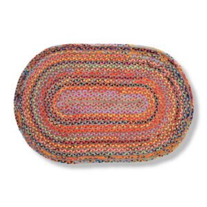 Multi Jute & Chindi Oval Braided Mat