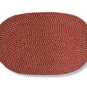Red Cotton Oval Mats