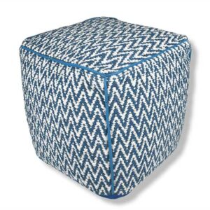 Teal Zigzag Pouffe