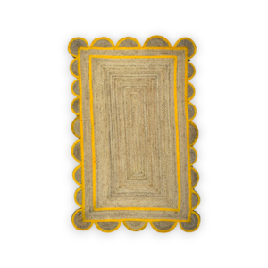 Yellow Scallop Jute Rug