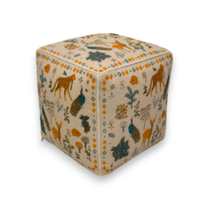 Woodland Cotton Printed Pouffe